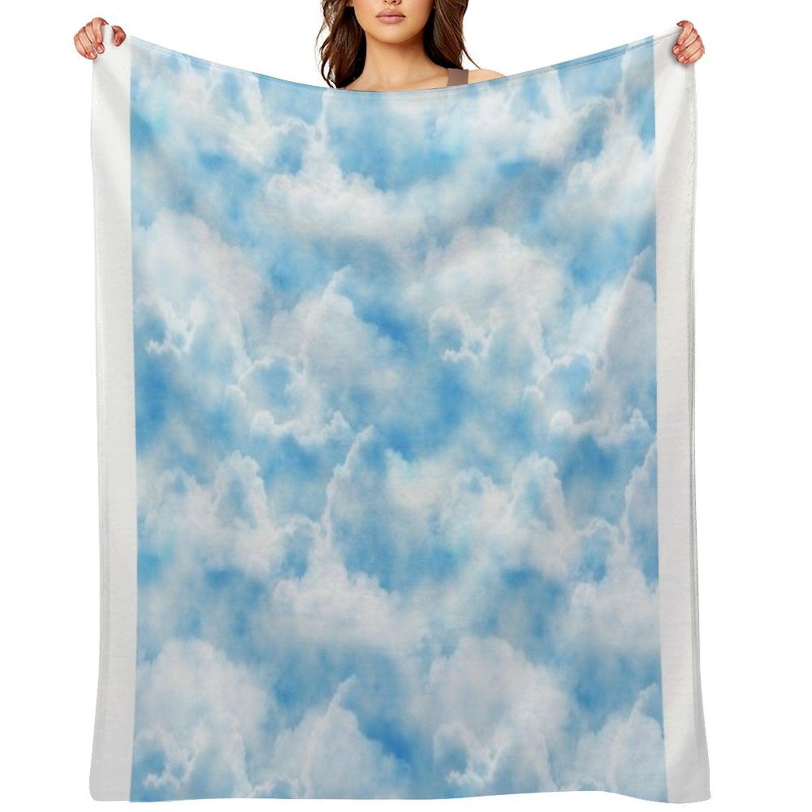 Clouds Print Throw Blanket