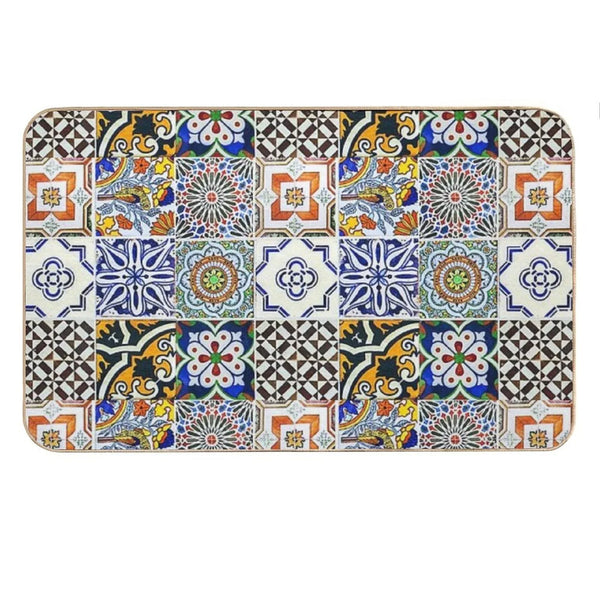 Colorful Portuguese Tile Bath Mat