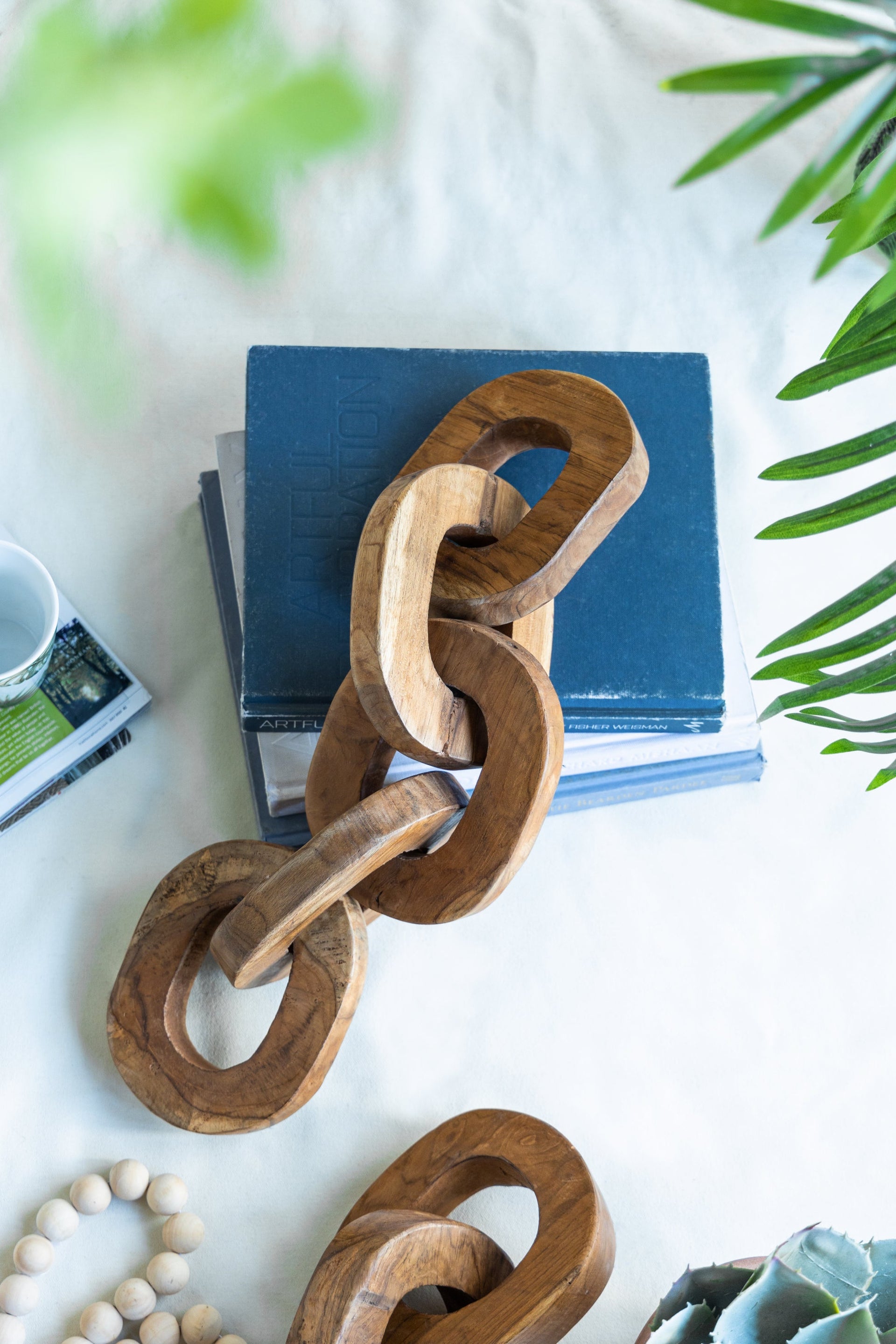 S/2 1.6x5.1x19.7' Decorative Teak Chain Decor