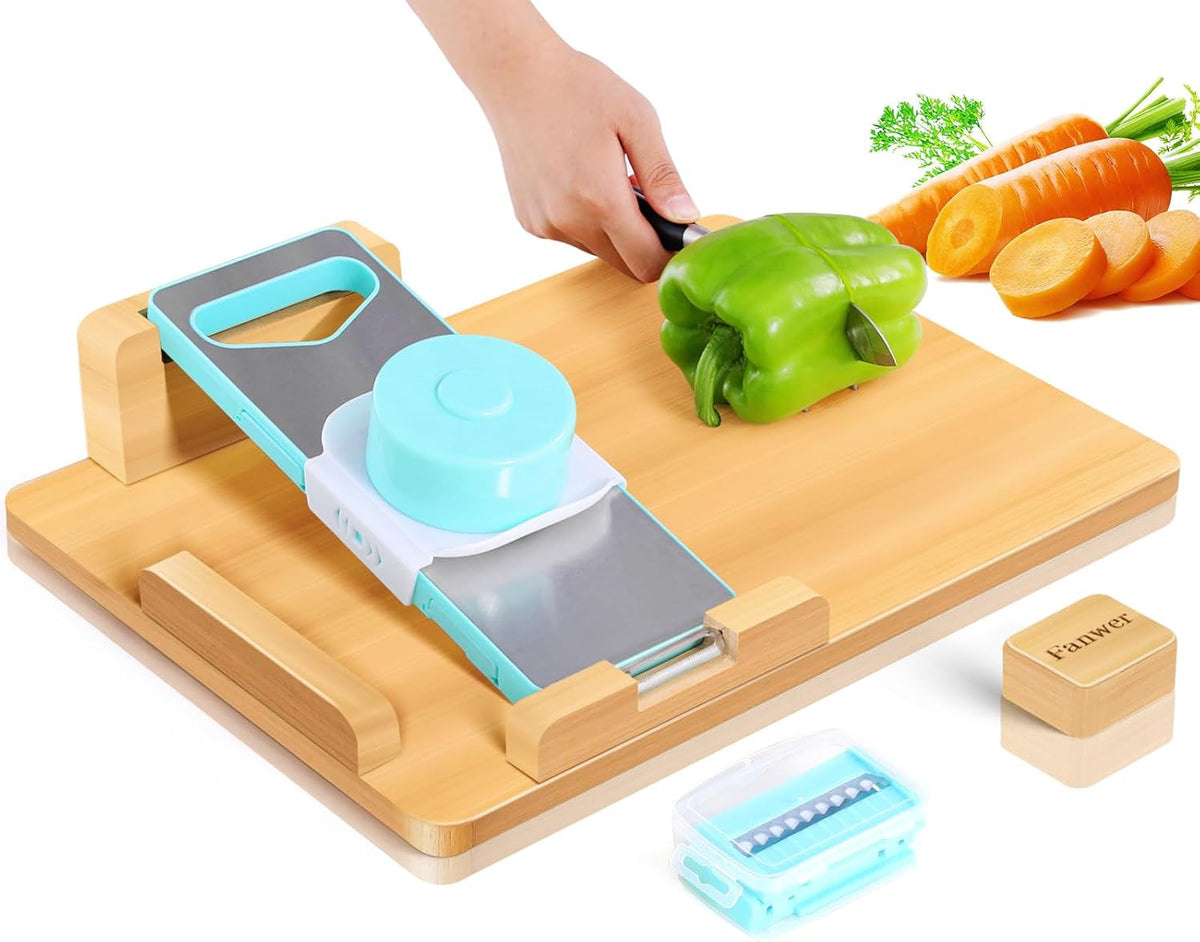Adaptive One-Handed Cutting Board with Spikes & Bread Stops