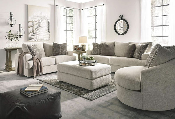 Soletren Oversized Ottoman Off White Modern Furniture
