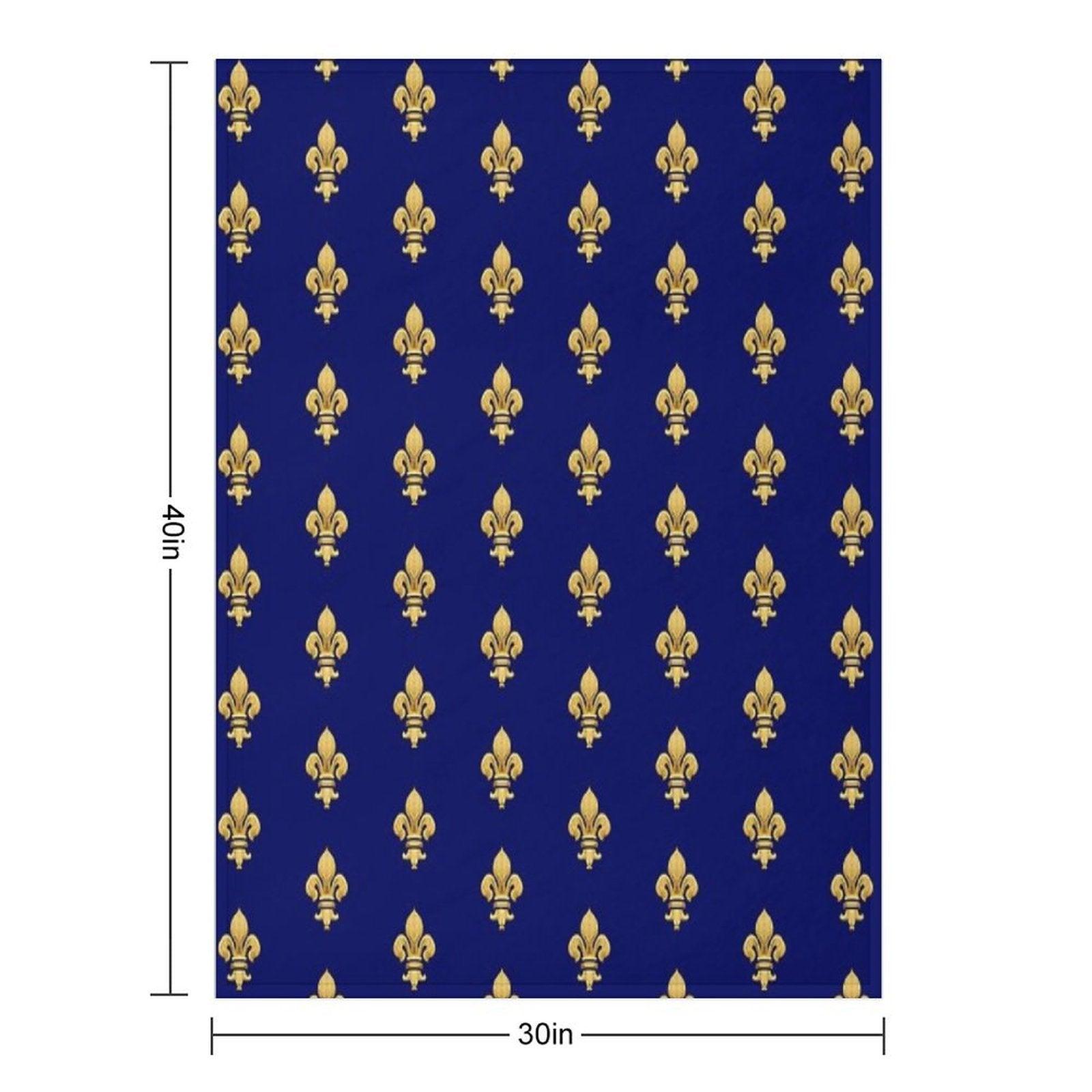 Royal Fleur De Lys Blue Throw Blanket