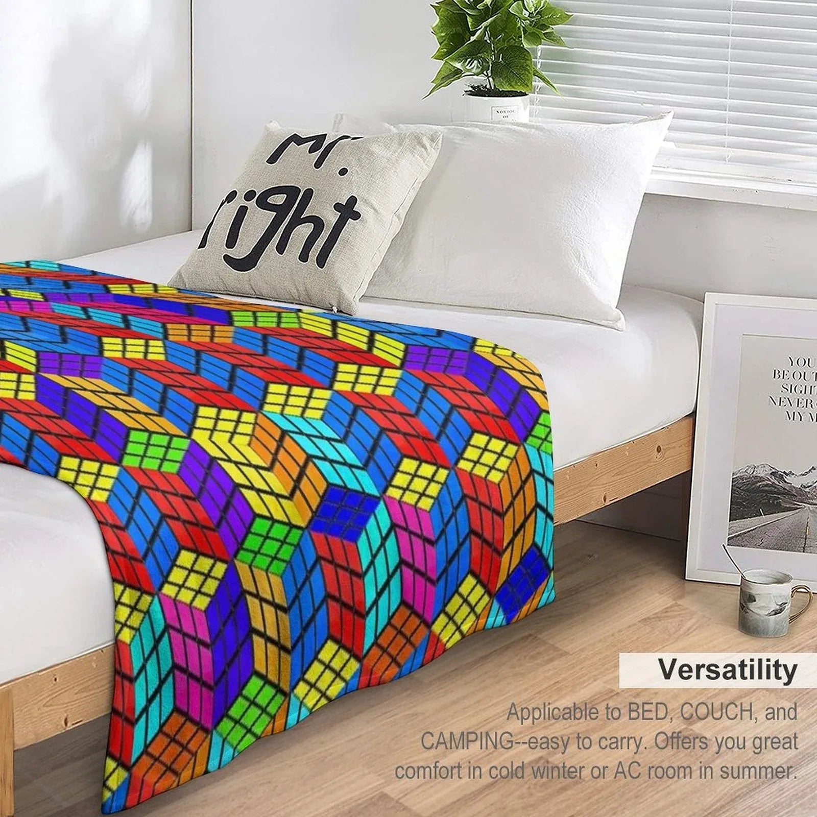 Rubik's Illusion Throw Blanket