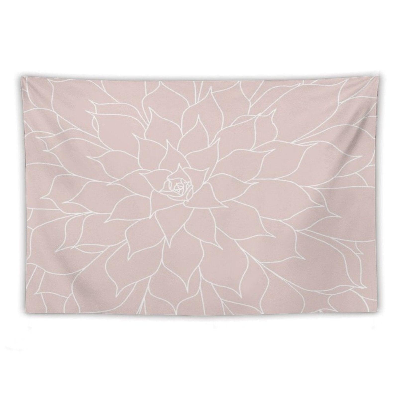 Blush Pink Succulent Tapestry