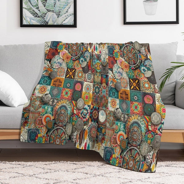 Fabric Pattern Multi-functional Throw Blanket