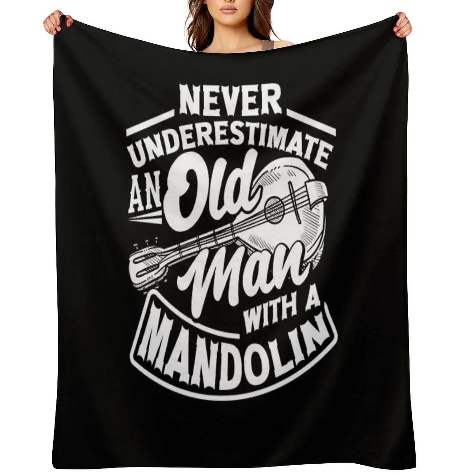 Mandolin Mandolinist Old Mandolin Player Throw Blanket