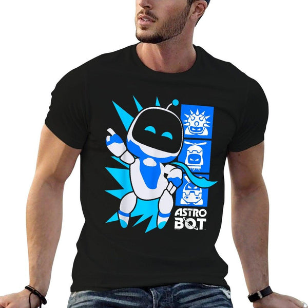 Astro Bot Rescue Mission Victory Pose Game  Rolled Sleeves T-Shirt