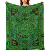 Carpet Pattern in Green And Blue Multi-functional Throw Blanket