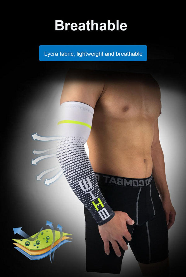 1Pair Cool Men Cycling Running UV Sun Protection Arm Cover Protective Arm Sleeve Bike Sport Arm Warmers Arm Sleeves Hand Sleeves For Biking Cycling Golf Outdoor Sports Outdoor Arm Sleeves Arm Cover For Men