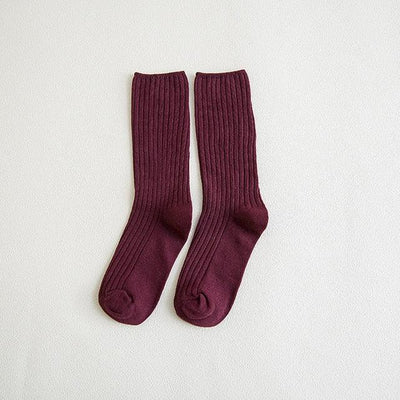 1Pair Ladies Pile Socks for Autumn Winter Pure Cotton Socks Solid Color Keep Warm Women Socks Mid Tube Socks Thickening Cashmere Socks For Men And Women