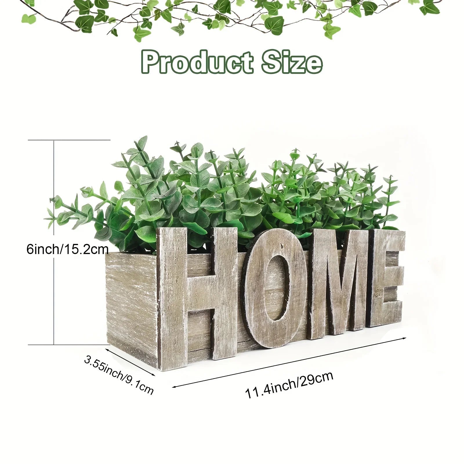 1pc, Artificial Eucalyptus Potted Plant, Fake Green Plant With Wooden Pot For Spring Summer Gift Ideas, Home Office Garden Wedding Kitchen Shower Room Decoration