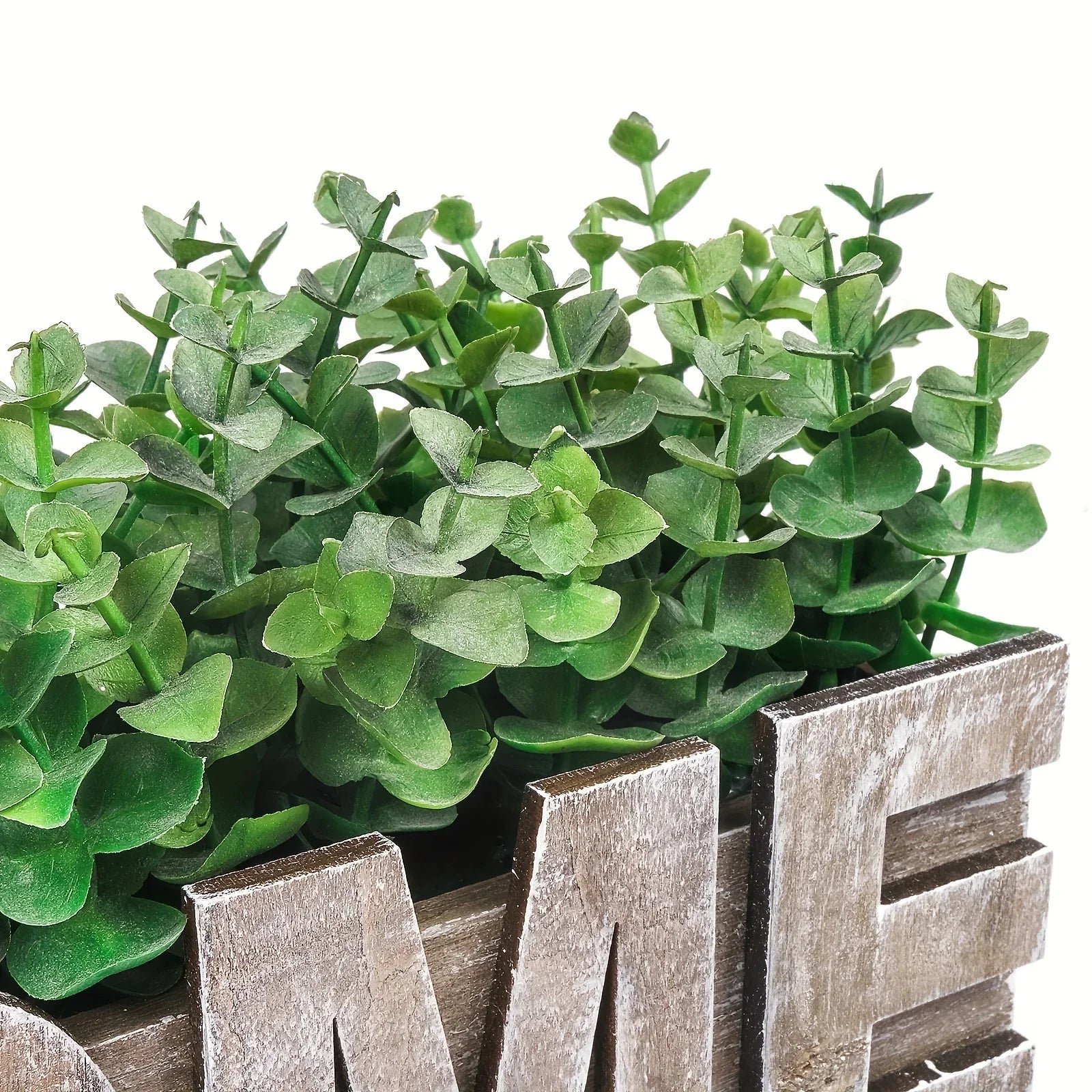 1pc, Artificial Eucalyptus Potted Plant, Fake Green Plant With Wooden Pot For Spring Summer Gift Ideas, Home Office Garden Wedding Kitchen Shower Room Decoration