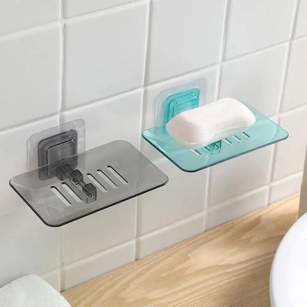 1PC Bathroom Shower Soap Box Dish Storage Plate Tray Holder Case Wall-mounted Soap Holder Housekeeping Container Soap Dish Drainer Tray - Suction Cup Soap Dish Holder Wall Mounted for Bathroom Shower Pack