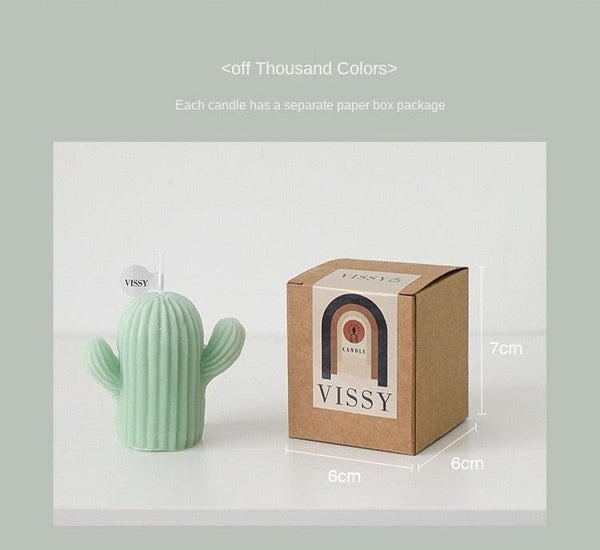 1pc Cactus Candle Handmade Delicate Cactus Candles For Birthday Party Wedding Spa Home Decoration Romantic Cute Soy Wax Aromatherapy Small Scented Relaxing Birthday Wedding Party Gift Home Decor