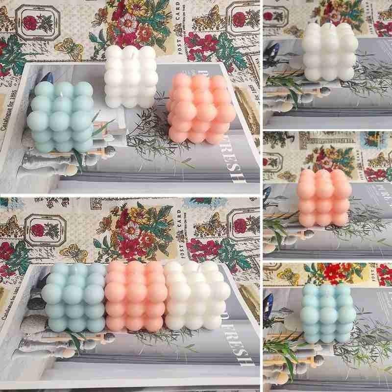 1pc Cube Wax Fragrance Candle Bougie Rose Scented Candles Cute Wax Candles Cube Scented Candle Handmade Decorative Candle Hand Poured Scented Candle Home Decor Candle for Bedroom Aesthetic  Home Geometric Decoration Cube Wax Fragrance Candle