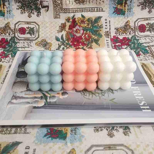 1pc Cube Wax Fragrance Candle Bougie Rose Scented Candles Cute Wax Candles Cube Scented Candle Handmade Decorative Candle Hand Poured Scented Candle Home Decor Candle for Bedroom Aesthetic  Home Geometric Decoration Cube Wax Fragrance Candle