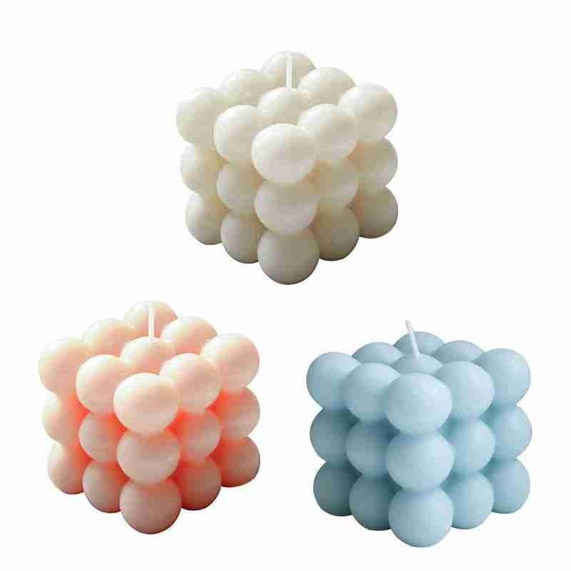 1pc Cube Wax Fragrance Candle Bougie Rose Scented Candles Cute Wax Candles Cube Scented Candle Handmade Decorative Candle Hand Poured Scented Candle Home Decor Candle for Bedroom Aesthetic  Home Geometric Decoration Cube Wax Fragrance Candle