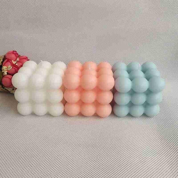 1pc Cube Wax Fragrance Candle Bougie Rose Scented Candles Cute Wax Candles Cube Scented Candle Handmade Decorative Candle Hand Poured Scented Candle Home Decor Candle for Bedroom Aesthetic  Home Geometric Decoration Cube Wax Fragrance Candle