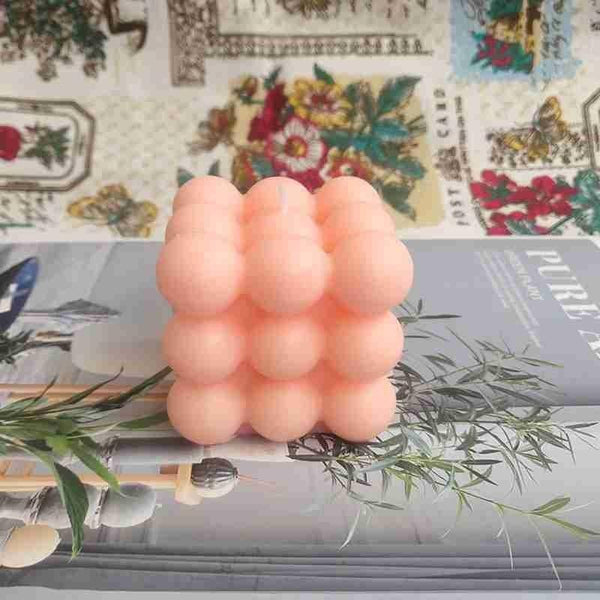 1pc Cube Wax Fragrance Candle Bougie Rose Scented Candles Cute Wax Candles Cube Scented Candle Handmade Decorative Candle Hand Poured Scented Candle Home Decor Candle for Bedroom Aesthetic  Home Geometric Decoration Cube Wax Fragrance Candle