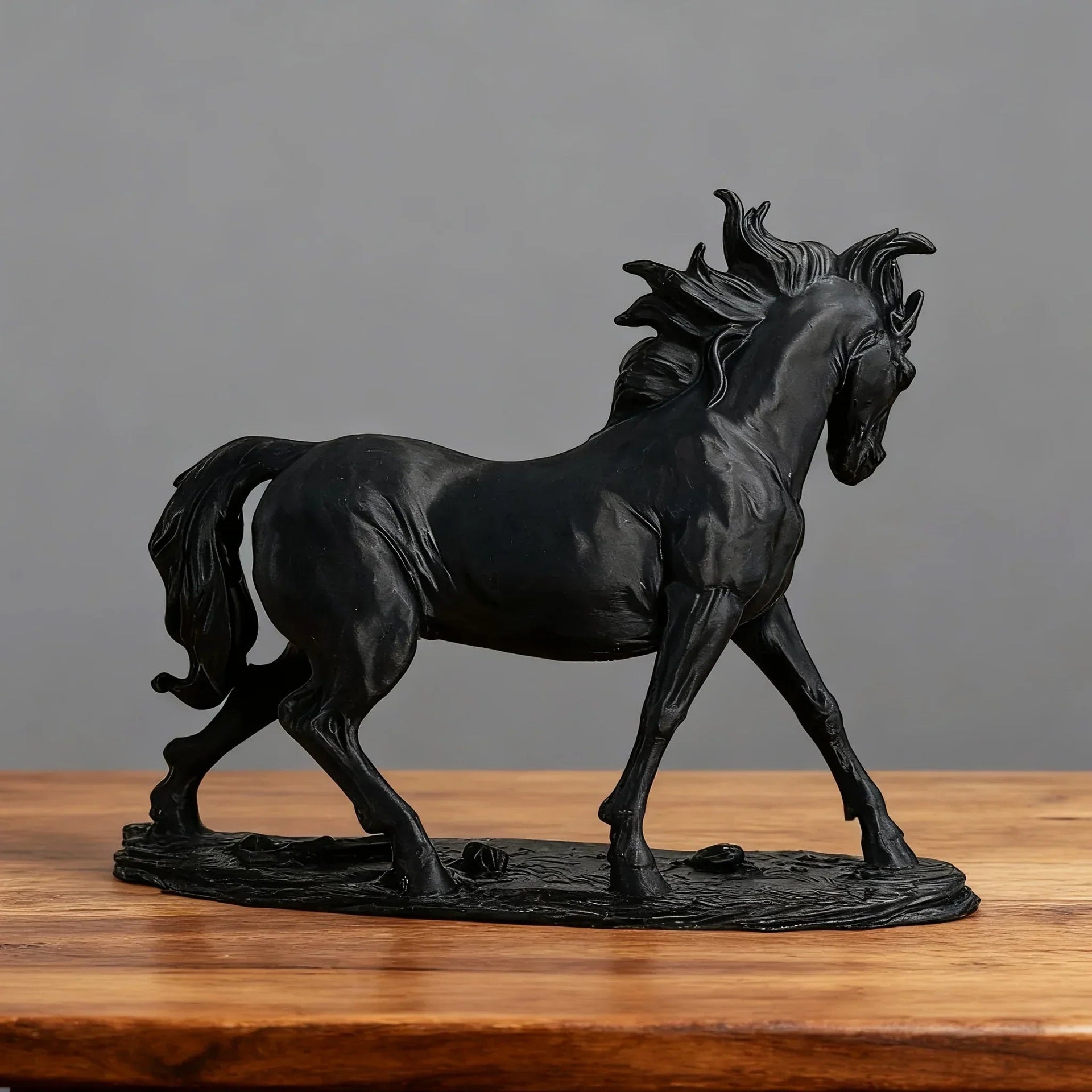 1pc Elegant Walking Horse Statue | Abstract Resin Decor for Living Room, Office Desk, and Wine Cabinet - Ideal Gift for Equestrian Enthusiasts, New Year Gift