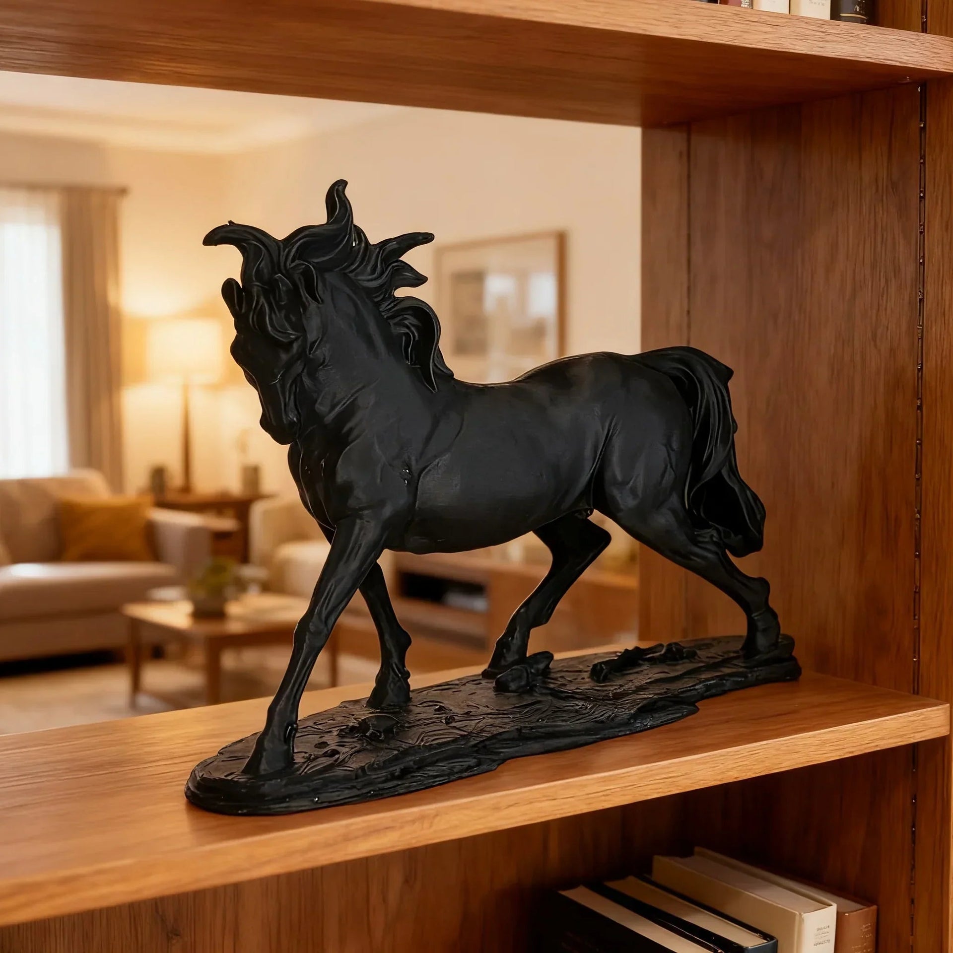 1pc Elegant Walking Horse Statue | Abstract Resin Decor for Living Room, Office Desk, and Wine Cabinet - Ideal Gift for Equestrian Enthusiasts, New Year Gift