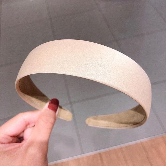 1PC Plastic Fashion Canvas Wide Headband Hair Band Headwear Bezel Hair Accessories For Woman Satin Covered Resin Hairbands Gorgeous Hair Accessories For Women