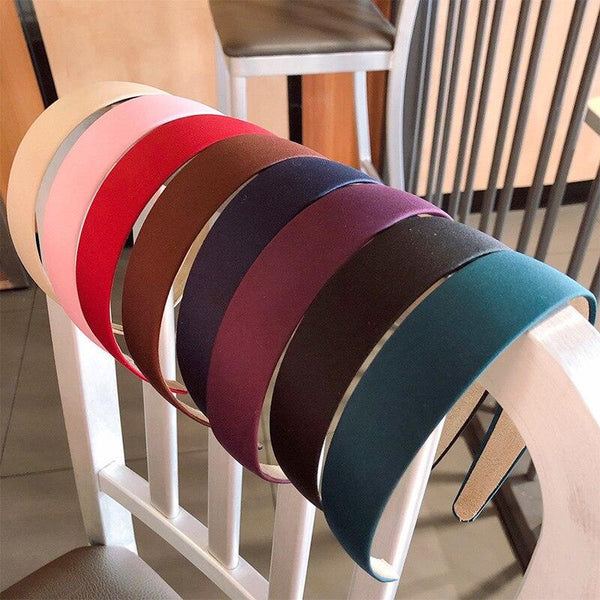 1PC Plastic Fashion Canvas Wide Headband Hair Band Headwear Bezel Hair Accessories For Woman Satin Covered Resin Hairbands Gorgeous Hair Accessories For Women