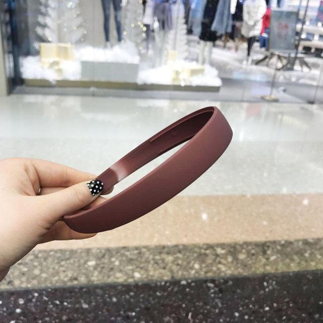 1PC Plastic Fashion Frosted Wide Headband Hair Band Headwear Bezel Hair Accessories For Woman Satin Covered Resin Hairbands Gorgeous Hair Accessories For Women