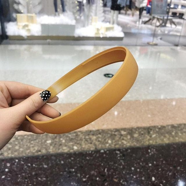 1PC Plastic Fashion Frosted Wide Headband Hair Band Headwear Bezel Hair Accessories For Woman Satin Covered Resin Hairbands Gorgeous Hair Accessories For Women