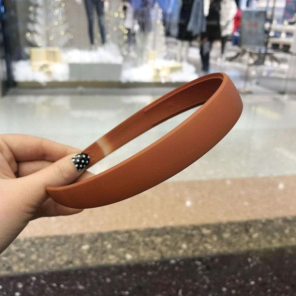 1PC Plastic Fashion Frosted Wide Headband Hair Band Headwear Bezel Hair Accessories For Woman Satin Covered Resin Hairbands Gorgeous Hair Accessories For Women