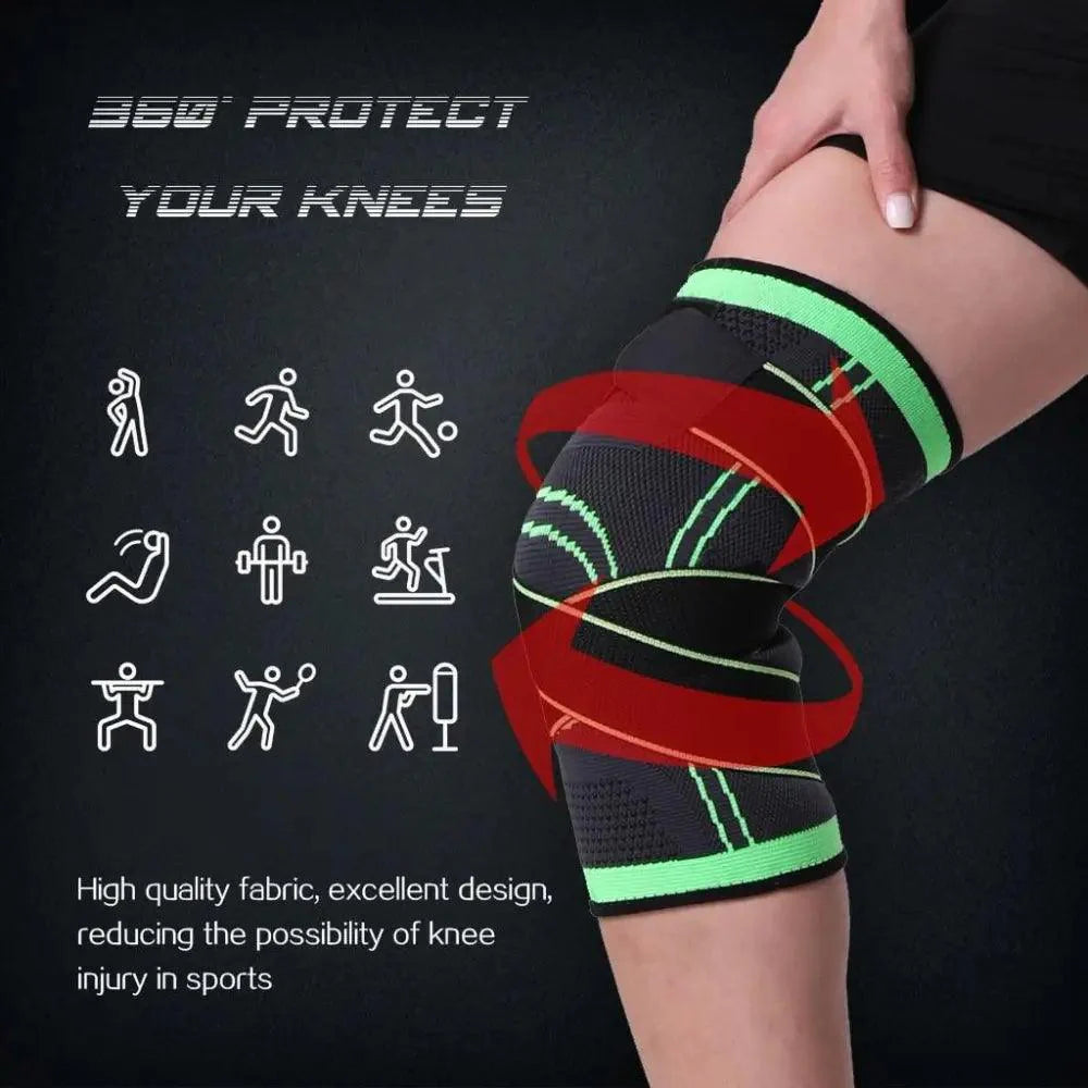 1PC Sport Knee Sleeve Support Men Kneepad Pressurized Elastic Knee Pads Fitness Gear Protector For Sport Improved Circulation Compression Support For Joint Pain