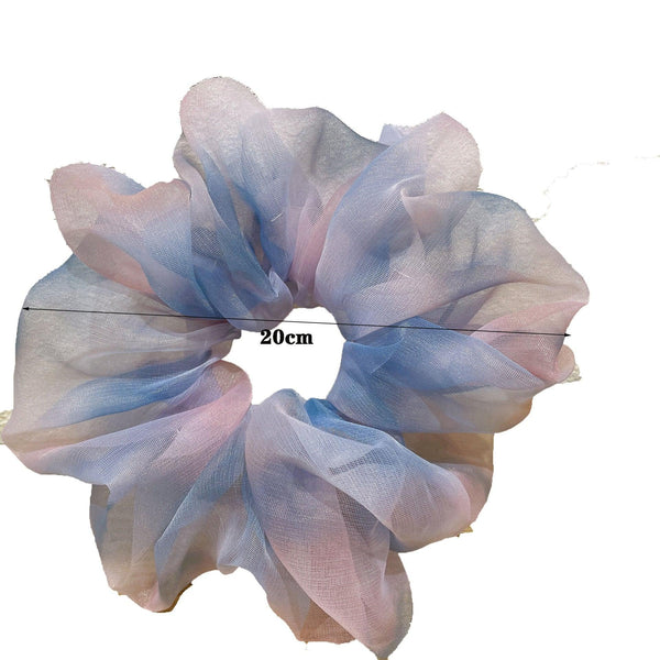 1PC Spring Summer Net Yarn Hair Bow Scrunchies Large Chiffon Women Elastic Hair Band Ponytail Holder Hair Tie Ponytail Holder Accessories for Women Girls