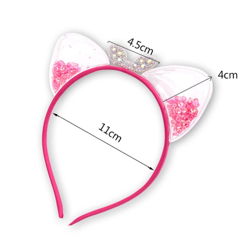 1Pcs Cute Cat Ears Headband Baby Girls Hairband Korean Children Princess Kids Gift Hair Band Props Party Girls Gorgeous Hair Accessories For Women