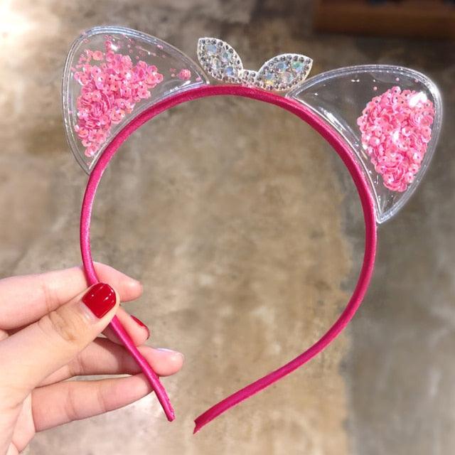 1Pcs Cute Cat Ears Headband Baby Girls Hairband Korean Children Princess Kids Gift Hair Band Props Party Girls Gorgeous Hair Accessories For Women