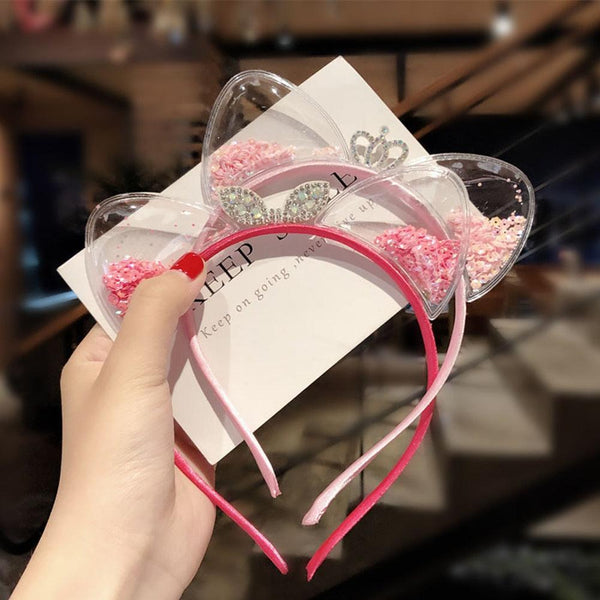 1Pcs Cute Cat Ears Headband Baby Girls Hairband Korean Children Princess Kids Gift Hair Band Props Party Girls Gorgeous Hair Accessories For Women