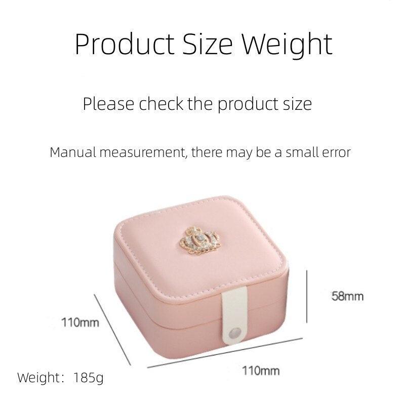 1pcs Double Layer Storage Box For Men And Women Large Capacity Leather Jewelry Box Hardware Latch Travel Portable Flip Lid Palm Jewelry Box Jewelry Box for Women Girls Necklace Ring Storage Organizer 2 Layers Large PU-Leathers Jewelry Case