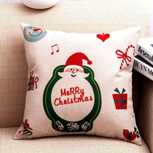 1Pcs Happy New Year Christmas Decorations Pillows Cover Merry Christmas Throw Cushion Covers Tree Reindeer Star Pillow Case For Party Home Decoration 45x45CM