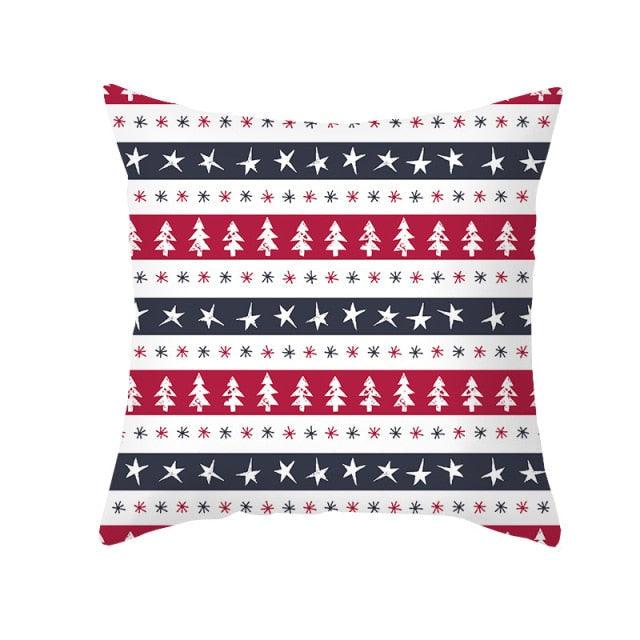 1Pcs Happy New Year Christmas Decorations Pillows Cover Merry Christmas Throw Cushion Covers Tree Reindeer Star Pillow Case For Party Home Decoration 45x45CM