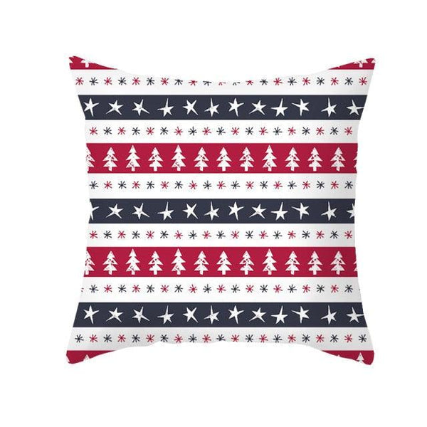 1Pcs Happy New Year Christmas Decorations Pillows Cover Merry Christmas Throw Cushion Covers Tree Reindeer Star Pillow Case For Party Home Decoration 45x45CM