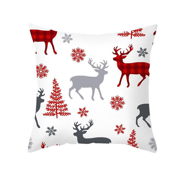 1Pcs Happy New Year Christmas Decorations Pillows Cover Merry Christmas Throw Cushion Covers Tree Reindeer Star Pillow Case For Party Home Decoration 45x45CM