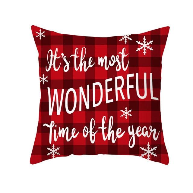 1Pcs Happy New Year Christmas Decorations Pillows Cover Merry Christmas Throw Cushion Covers Tree Reindeer Star Pillow Case For Party Home Decoration 45x45CM