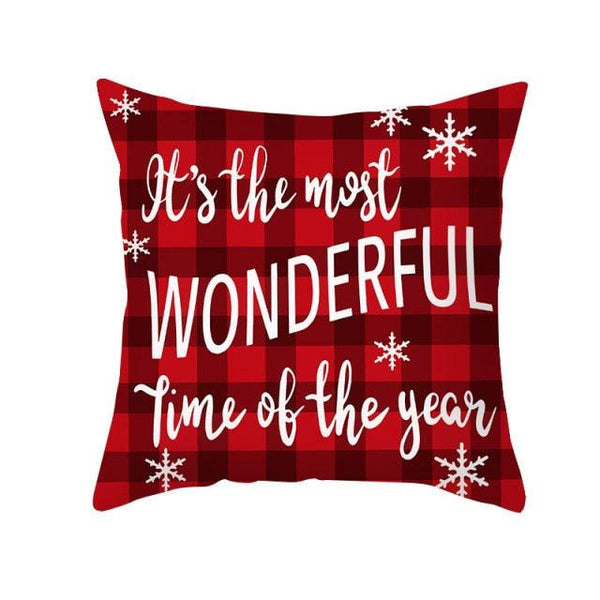 1Pcs Happy New Year Christmas Decorations Pillows Cover Merry Christmas Throw Cushion Covers Tree Reindeer Star Pillow Case For Party Home Decoration 45x45CM