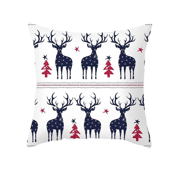 1Pcs Happy New Year Christmas Decorations Pillows Cover Merry Christmas Throw Cushion Covers Tree Reindeer Star Pillow Case For Party Home Decoration 45x45CM