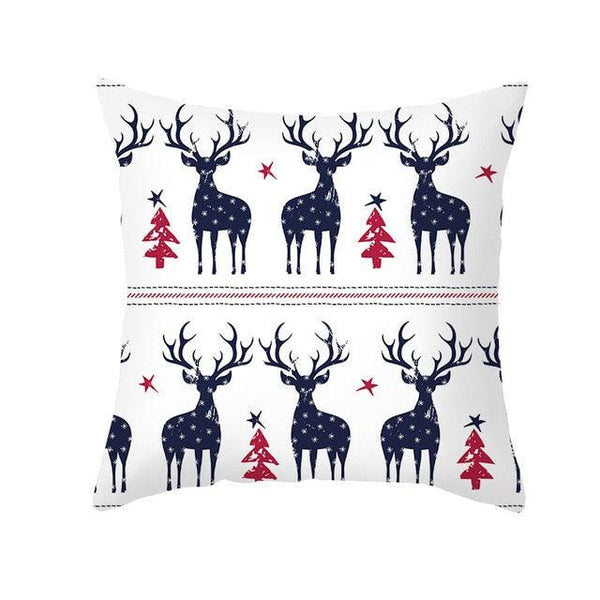 1Pcs Happy New Year Christmas Decorations Pillows Cover Merry Christmas Throw Cushion Covers Tree Reindeer Star Pillow Case For Party Home Decoration 45x45CM