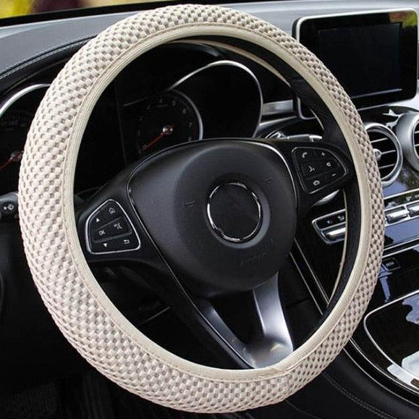 1Pcs Ice Silk Steering Wheel Cover Non-Slip Car Wheel Cover Protector Breathable Microfiber Universal For Leather Viscose, Breathable, Anti-Slip Steering Wheel Cover Wear-resistant Anti-slip Car Accessories Black Red Rose Gray Beige Purple