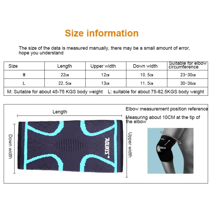 1PCS Instant Arm Support Elbow Sleeves Elastic Gym Elbow Support Sport Protective Pad Absorb Sweat Basketball Arm Sleeve For Workouts