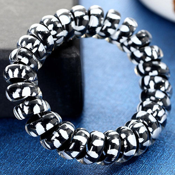 1Pcs Leopard Women Hair Accessories Ladies Telephone Cord Hair Tie Lady Scrunchies Ponytail Hair Female Girl Holder Rope Girls Ponytail Holder Accessories Pack