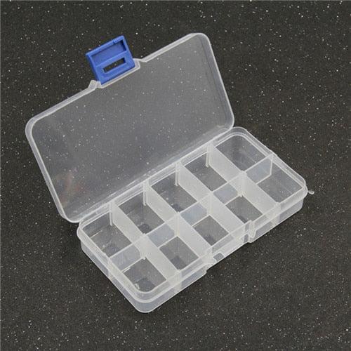 1pcs Square Transparent Plastic Storage Box Case 10/24 Slot Adjustable for Jewelry Beads Earring Case Organizer Plastic Pearl Container for Jewelry and Other Cosmetic Products