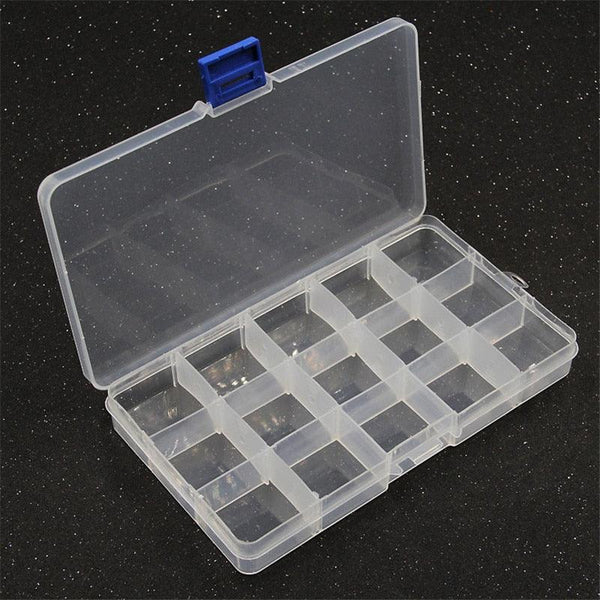 1pcs Square Transparent Plastic Storage Box Case 10/24 Slot Adjustable for Jewelry Beads Earring Case Organizer Plastic Pearl Container for Jewelry and Other Cosmetic Products