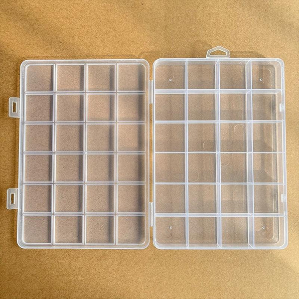 1pcs Square Transparent Plastic Storage Box Case 10/24 Slot Adjustable for Jewelry Beads Earring Case Organizer Plastic Pearl Container for Jewelry and Other Cosmetic Products